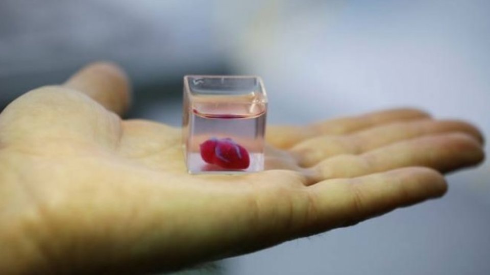 Prototyp srdíčka vytisknutý na 3D tiskárně
